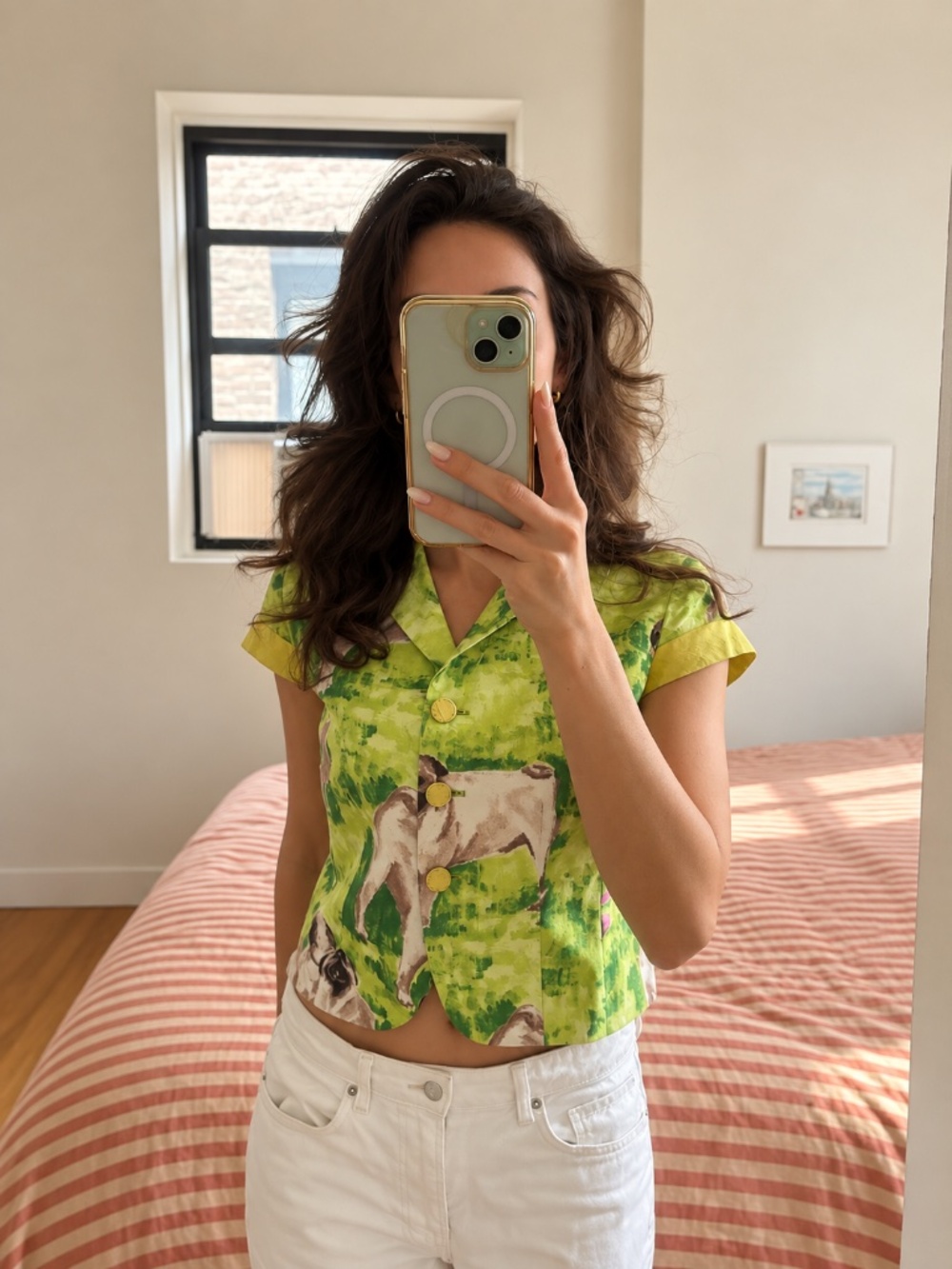 Vintage Moschino Pug Print Blouse - Picture 3 of 3